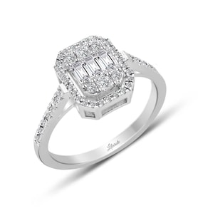 0.56 Ct Modern Tasarım Baget Kare Tektaş Yüzük