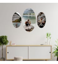 Kişiye Özel 3 Parçalı Dekoratif Oval Tablo