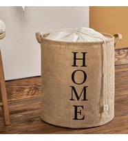 Ocean Home Textile Ağzı Büzgülü  Home Jüt Çamaşır Sepeti 36 x 40 cm