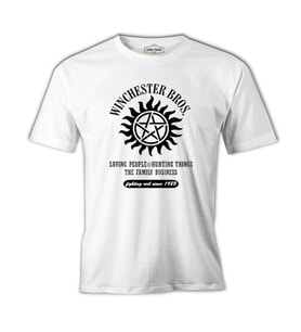 Supernatural - Winchester Bros. Beyaz Erkek Tshirt