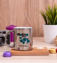 Makine Teknisyeni Ahşap Altlıklı Mumlu Silver Kupa Bardak