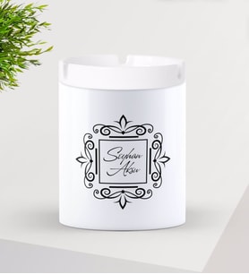 BK Gift Kişiye Özel İsimli Seramik Kül Tablası-1 (Beyaz)