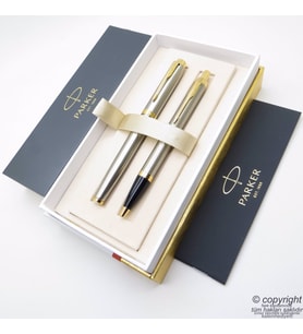Parker IM Brushed Metal Roller Kalem + Tükenmez Kalem Set  İsme Özel Kalem  Hediyelik Kalem