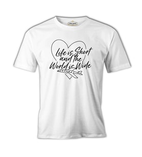 Life is Short Beyaz Erkek Tshirt
