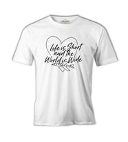 Life is Short Beyaz Erkek Tshirt