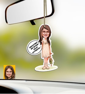 BK Gift Kişiye Özel Kız Çocuk Kolay Yetişmiyor Karikatürlü Ahşap Araba Dikiz Ayna Süsü-1 (Beyaz)