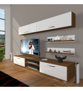 Decoraktiv Eko 5 Slm Dvd Tv Ünitesi Tv Sehpası (Beyaz - Kahverengi)