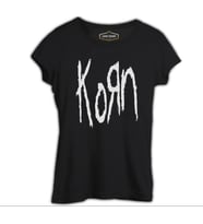 Korn - Logo Siyah Kadın Tshirt