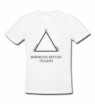 Bermuda Şeytan Üçgeni Baskılı Tasarım Tişört Unisex