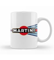 Martini Racing Curved Stripe Kupa Bardak Porselen