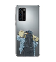 Kaykay Kız Tasarım Süper Şeffaf Silikon Telefon Kılıfı Huawei P40