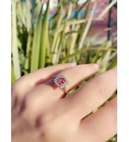 Safirli Pırlanta Yüzük 0.50 ct