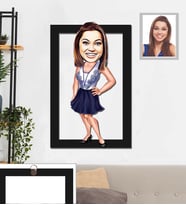 Kişiye Özel Bayan Karikatürlü 3D Ahşap Tablo 30x47 Model-1