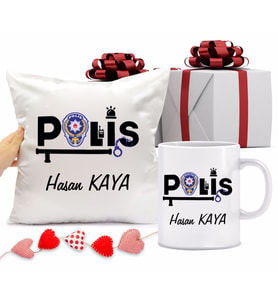 Polis Bardağı ve Yastığı Hediye Seti (Model 1)