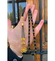 Hediye Erkek Sürmeli Toz Kehribar Tesbih DGN1179