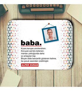 Babalar Günü Hediyesi Fotoğraflı ve İsimli Mouse Pad (STD)