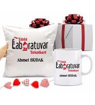 Tıbbi Laboratuvar Teknikeri Kupa Bardağı ve Yastığı Hediye Seti (Model 1)