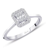 Modern Tasarım 0.18 Ct Baget Kare Tektaş Yüzük