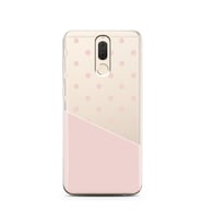 Çapraz Pembe Tasarımlı Süper Şeffaf Silikon Telefon Kılıfı Huawei Mate 10 Lite
