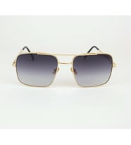 Gold Metal Çerçeveli Siyah Camlı Kare Köşeli Unisex Güneş Gözlüğü