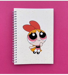 Powerpuff Girls Blossom Baskılı Spiralli A5 96 Yaprak Çizgisiz Tasarım Defter PYTKDT0129