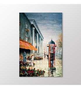 Arty Tablo Çiçekli Sokak Tablo (Karışık)