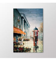 Arty Tablo Çiçekli Sokak Tablo (Karışık)