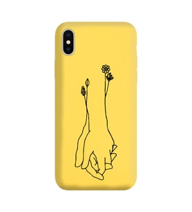 Iphone X Çizgi Tasarımlı Sarı Lansman Telefon Kılıfı