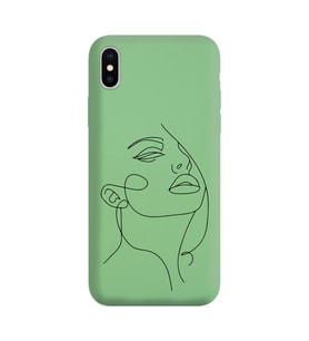 Iphone Xs Çizgi Tasarımlı Yeşil Lansman Telefon Kılıfı