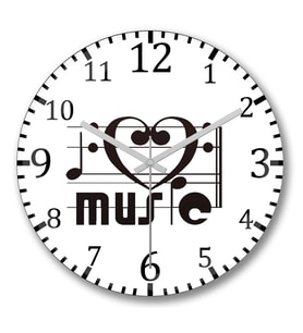 I Love Music Duvar Saati Bombeli Gercek Cam