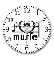 I Love Music Duvar Saati Bombeli Gercek Cam