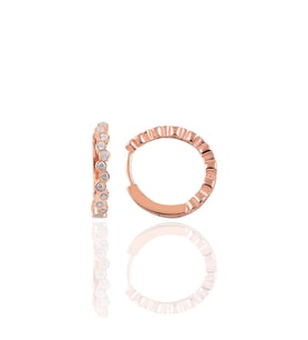 Söğütlü Silver Gümüş rose 17 mm sıra taşlı halka küpe