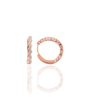 Söğütlü Silver Gümüş rose 17 mm sıra taşlı halka küpe