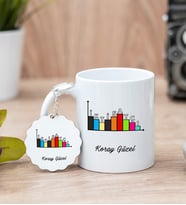 İktisatçı Beyaz Kupa Bardak Ve Anahtarlık Set