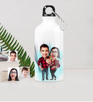 BK Gift Kişiye Özel Aile Karikatürlü Metal Suluk 500 Ml 2