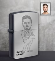 Kişiye Özel Öğretmen Karikatürlü Siyah Benzinli Çakmak Bay-6