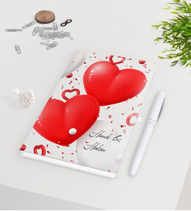BK Gift Kişiye Özel Sevgililer Günü Beyaz Defter Kalem Seti-127