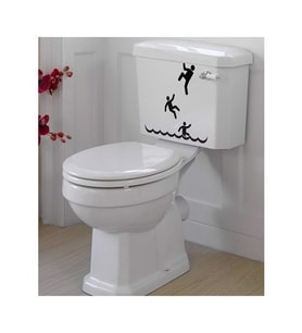 Yehu Banyo Klozet Sticker 27x17cm Siyah