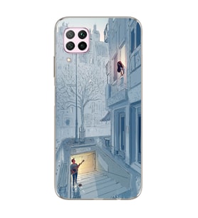 Serenat Tasarımlı Süper Şeffaf Silikon Telefon Kılıfı Huawei P40 Lite