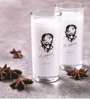 BK Gift Kişiye Özel Renkli Baskılı Atatürk Temalı İkili Rakı Bardağı Seti-28 (Beyaz)