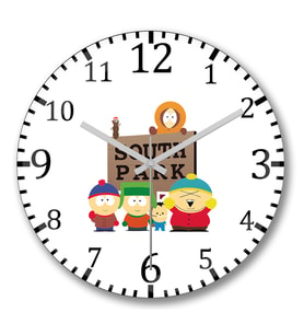 South Park1 Duvar Saati Bombeli Gercek Cam