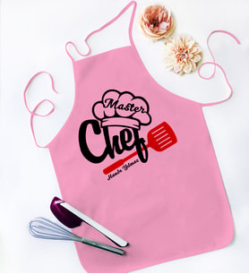 BK Gift Kişiye Özel Chef Pembe Mutfak Önlüğü  1