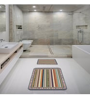 Banyo Halısı Ikili Klozet Takımı Kaymaz Tabanlı Banyo Paspas Takımı (Karışık)