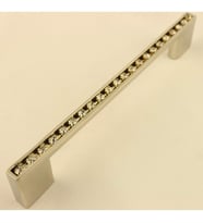 Lama Sıralı Taşlı Kulp 128mm İnoks (2 Adet) (Gümüş)