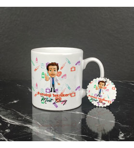 Patoloji Teknikeri Kupa Bardak ve Anahtarlık Set 002