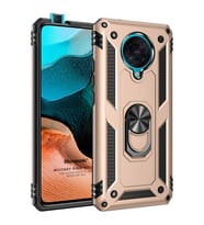 Microsonic Xiaomi Poco F2 Pro Kılıf Military Ring Holder Gold