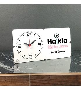 Halkla İlişkiler Uzmanı Ahşap Masa Saati