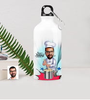 BK Gift Kişiye Özel Bay Chef Karikatürlü Metal Suluk 500 Ml 2