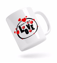 BK Gift Kişiye Özel Love Tasarımlı Beyaz Kupa Bardak-8