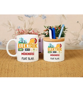 Elektirik Mühendisi Kupa Bardağı ve Kalemliği (Model 1)
